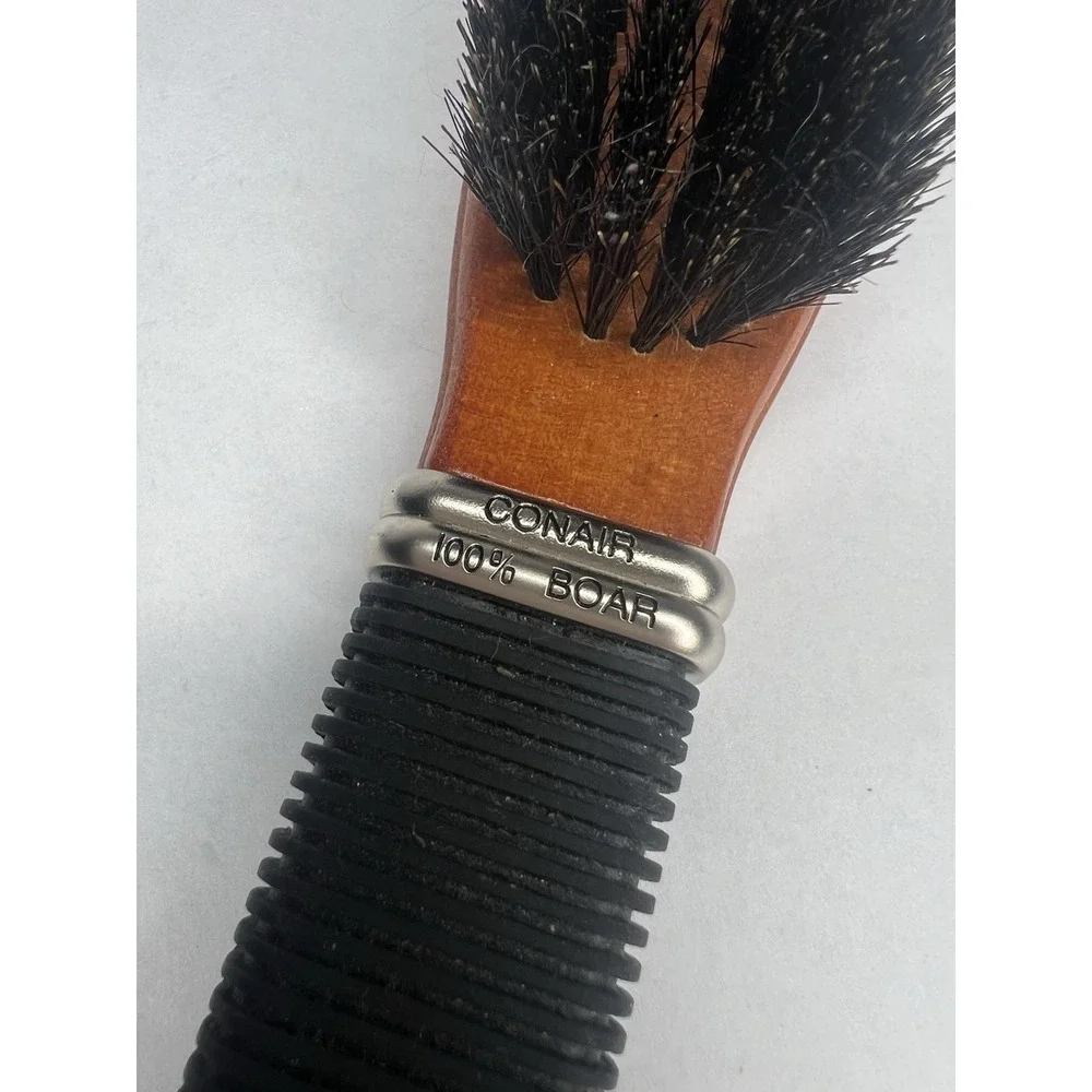 2007 Conair Performers Wood 100% Boar Bristle Hair Brush Natural‎ SMOOTH/SHINE